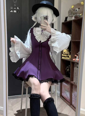 氛围元气【魔女契约】蕾服量产系【长袖】蕾丝喇叭袖日系哥特冷感