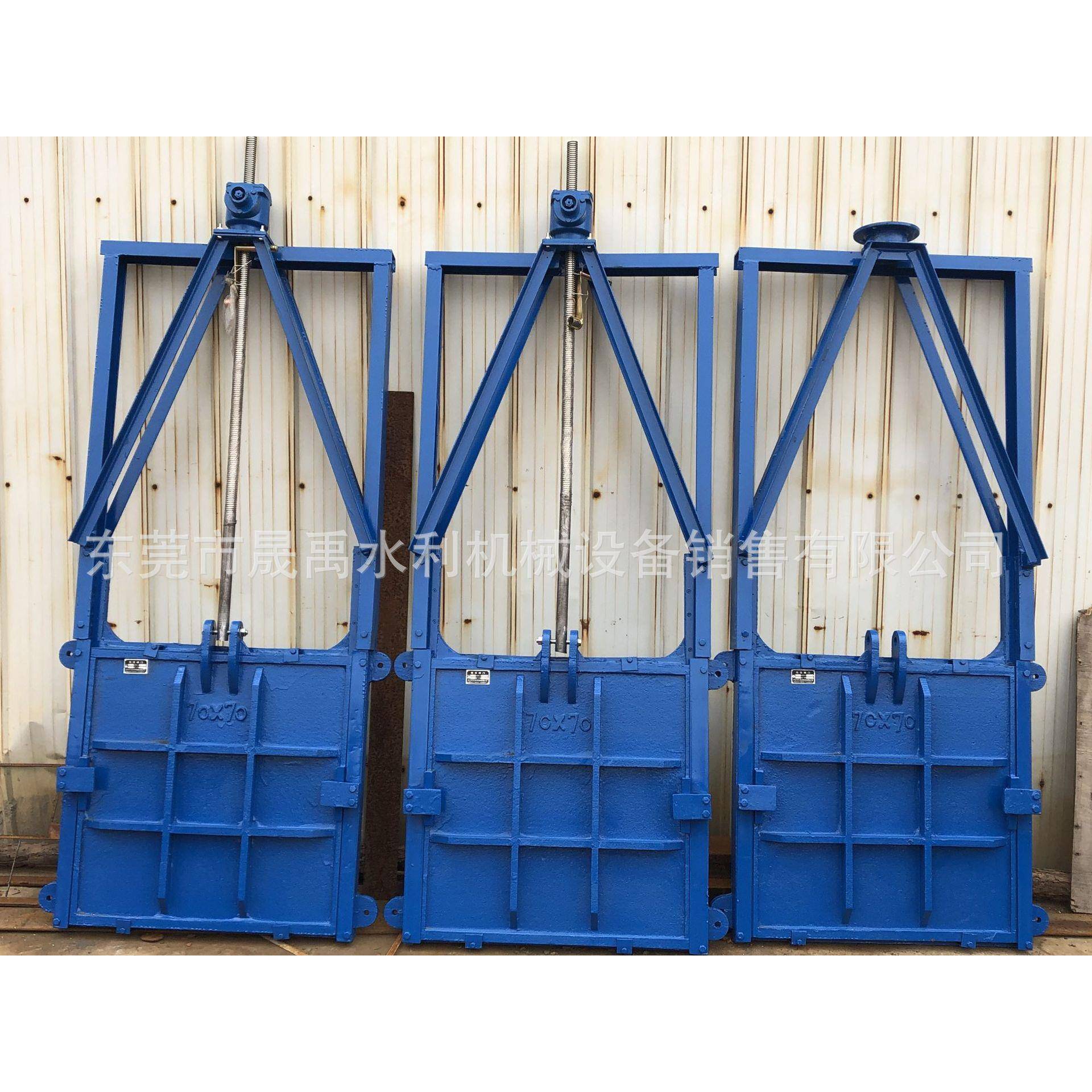 广东水闸机闸一体式铸铁闸门镶铜排架闸门手动启闭机电动启闭机