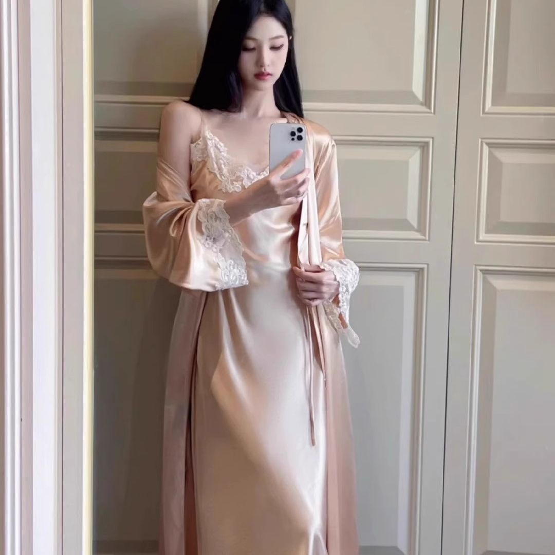 夏季蕾丝吊带睡衣套装显瘦