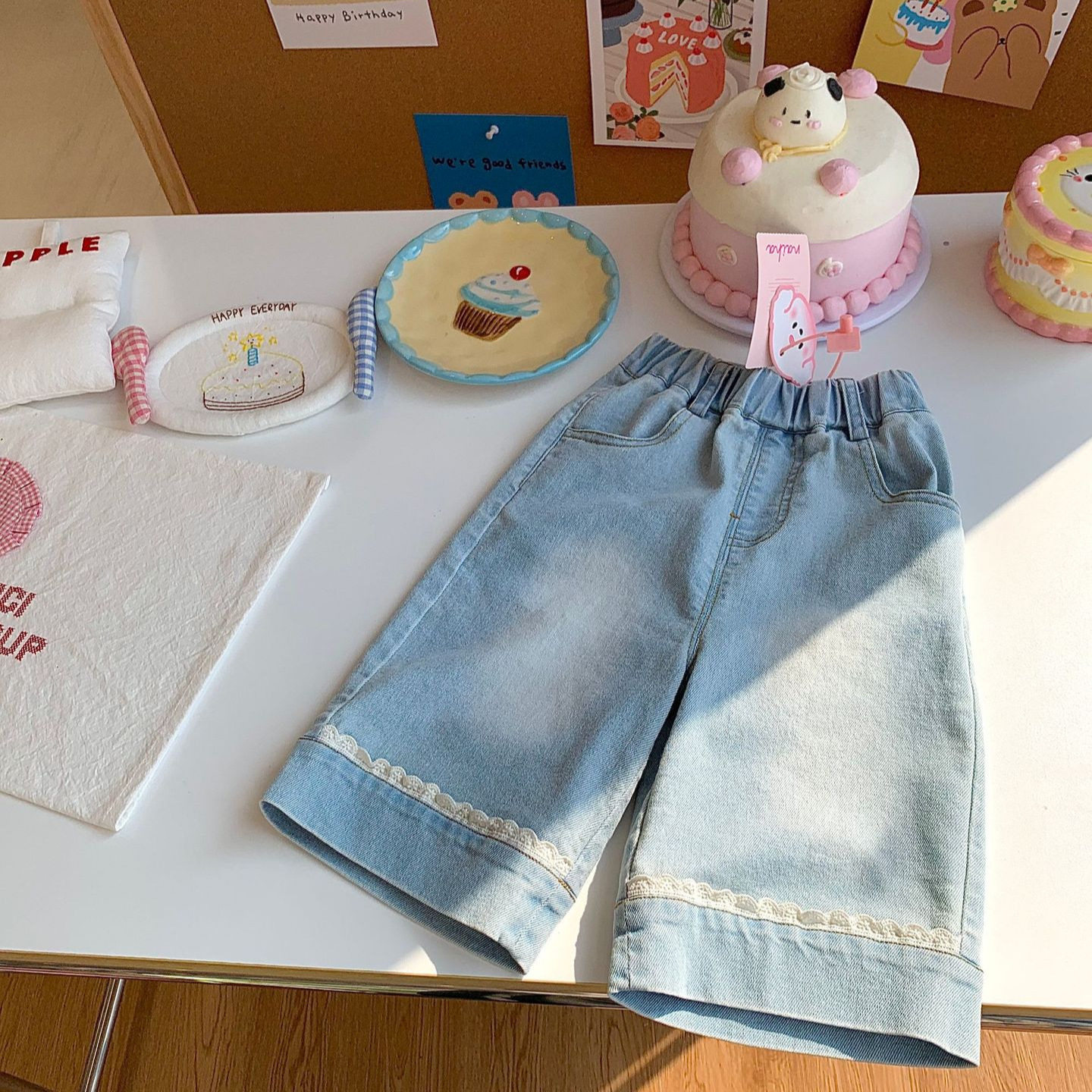 2026女童夏季牛仔裤新款洋气儿童直筒裤女宝时髦宽松百搭九分裤裤