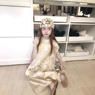 26年夏季新款女童国风吊带裙蕾丝罩衫两件套儿童清凉连衣裙外套