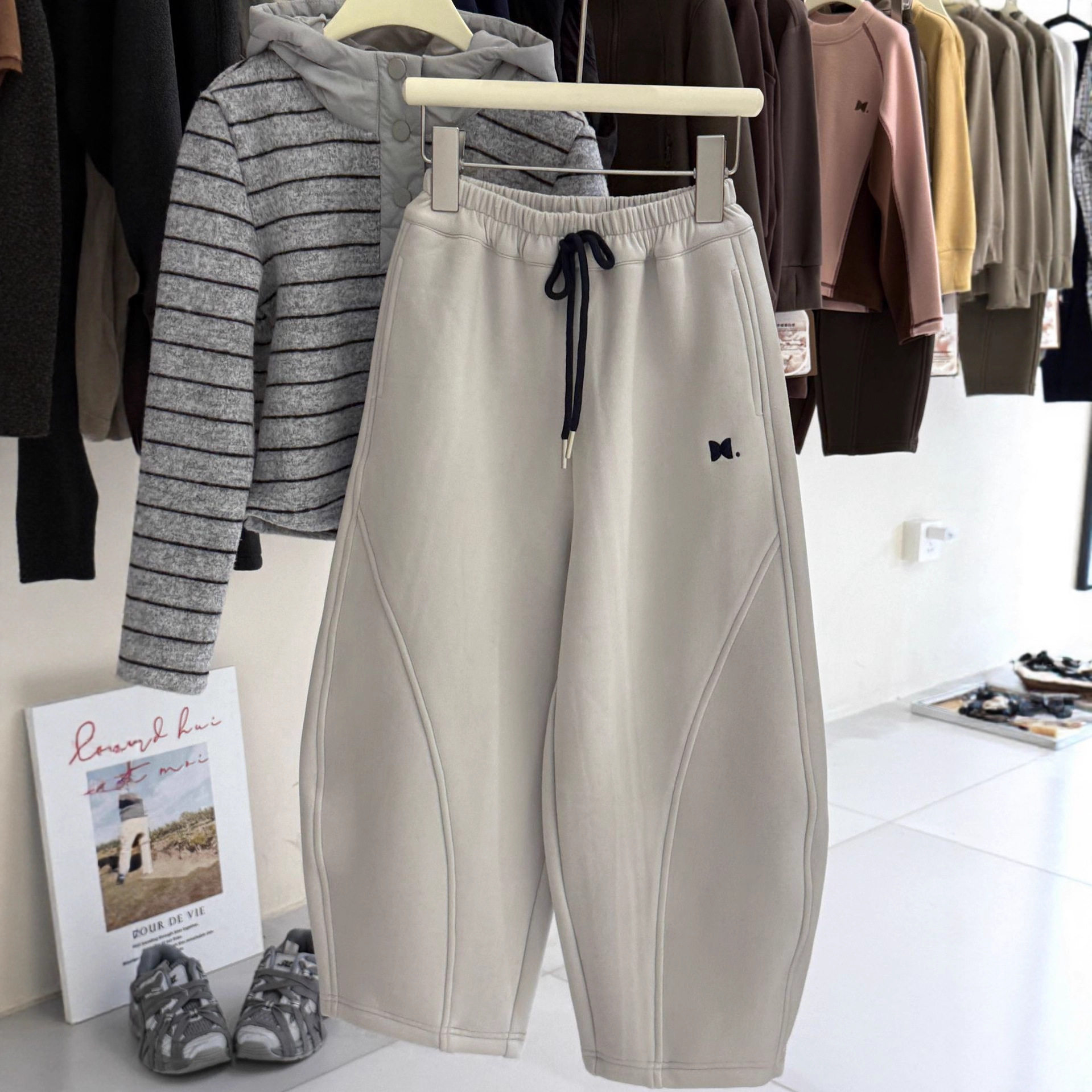 大小卷D标 2025秋冬季新款加绒保暖儿童男女童卫裤弯刀裤长裤子