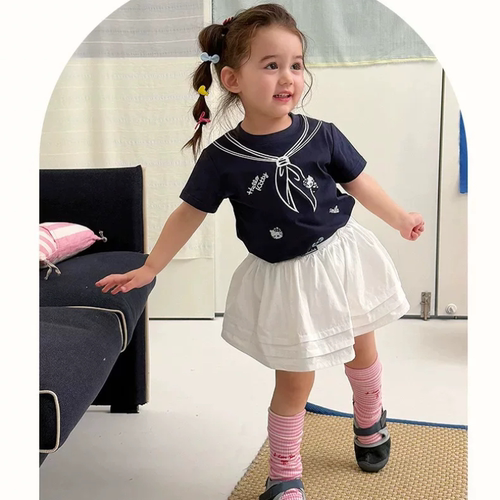 大小卷 2026新款蛋糕裙女童夏季儿童韩版双层荷叶裙摆半身裙子