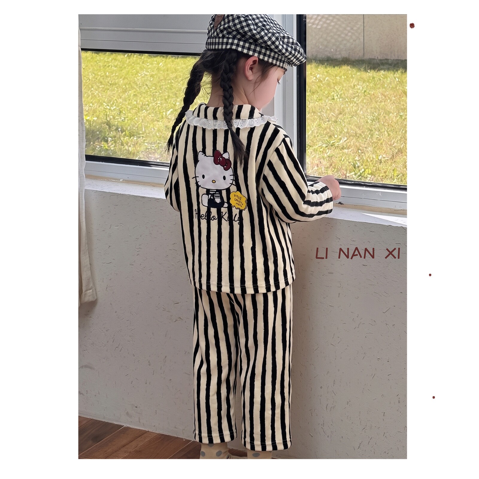 里南希 女童睡衣套装2026早秋新款纯棉kt印花韩版两件套长袖长裤