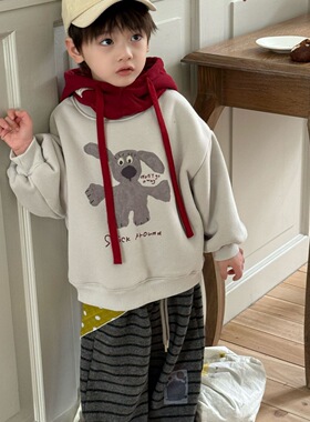 大小卷25新款秋冬加绒卫衣裤子55073