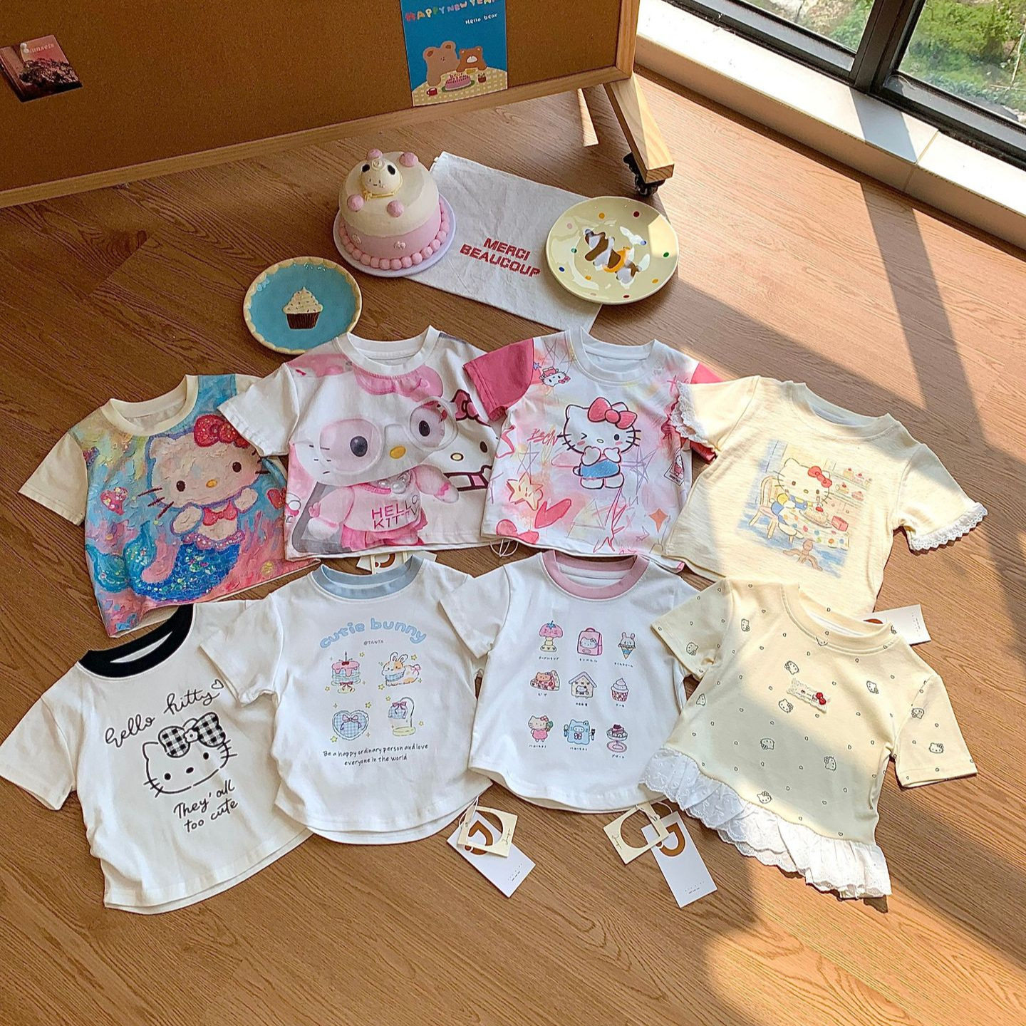 2026夏季新款女童卡通印花恤棉夏装新款女宝宝儿童洋气短袖上衣