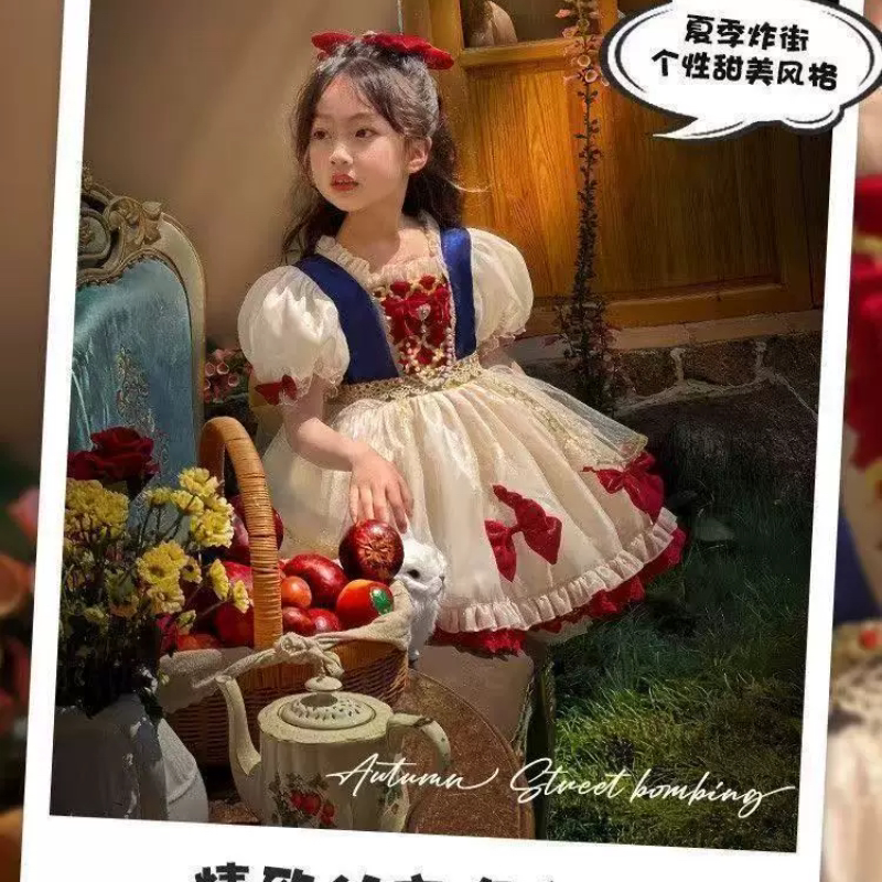 女童夏季款洛丽塔白雪公主裙洋气儿童夏季连衣裙女孩纱裙生日裙子