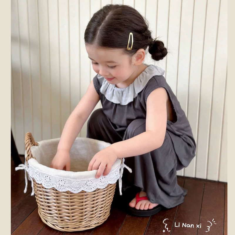 里南希 女童睡衣夏款2026新款无袖背心两件套空调家居服套装韩系