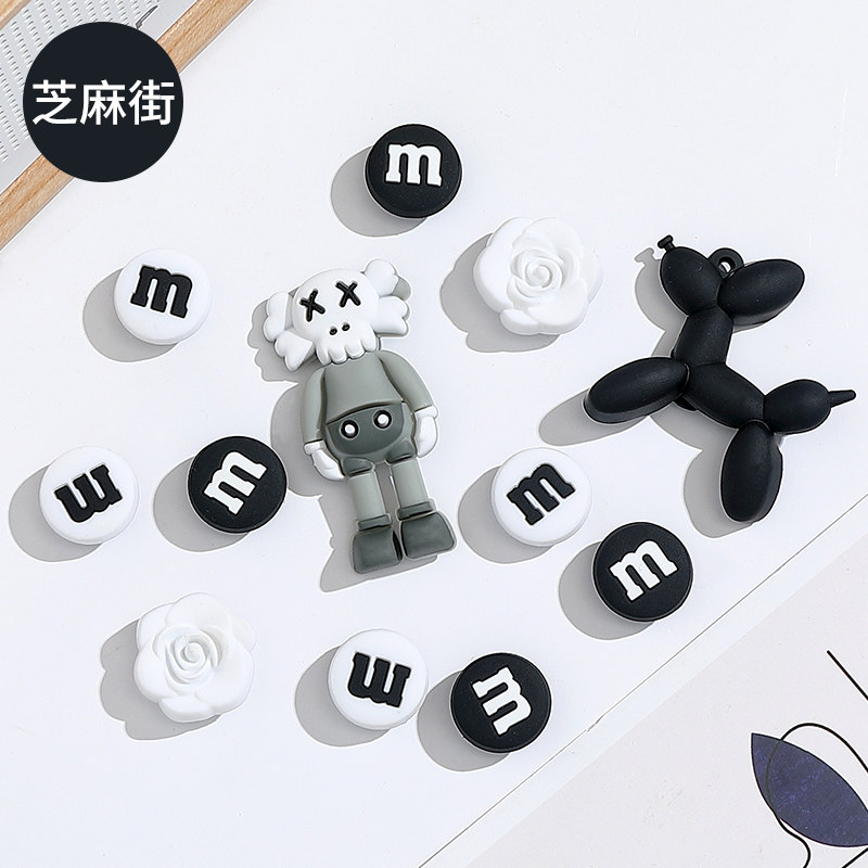 洞洞鞋配饰适配diy鞋扣卡通可爱芝麻街立体装饰可拆卸卡扣凉拖鞋