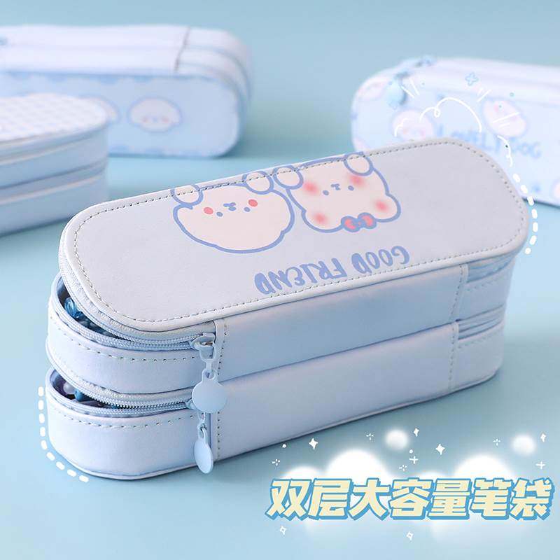 笔袋女孩高颜值可爱双层大容量小学生初中儿童多功能铅笔盒文具盒,文具电教/文化用品/商务用品,笔袋,淘宝优惠券,粉丝福利购,淘宝优惠卷