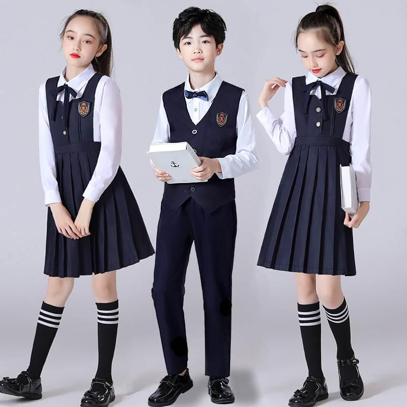 朗诵衣服小学生大合唱团演出服中大童诗歌演讲服装学院风班服