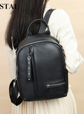 WESTAL真皮背包新款多功能户外旅行书包新款头层牛皮徒步双肩包