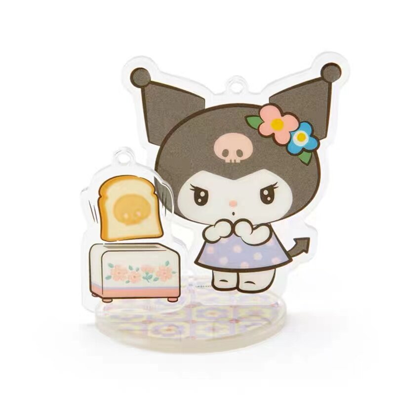 JAPAN SANRIO MELODY CINNAMON DOG KUROMI SHOWA RETRO SERIES DOLL PENDANT STAND