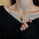金属结构件 奥特莱斯清仓祖母绿水晶项链outlets女 一折专区
