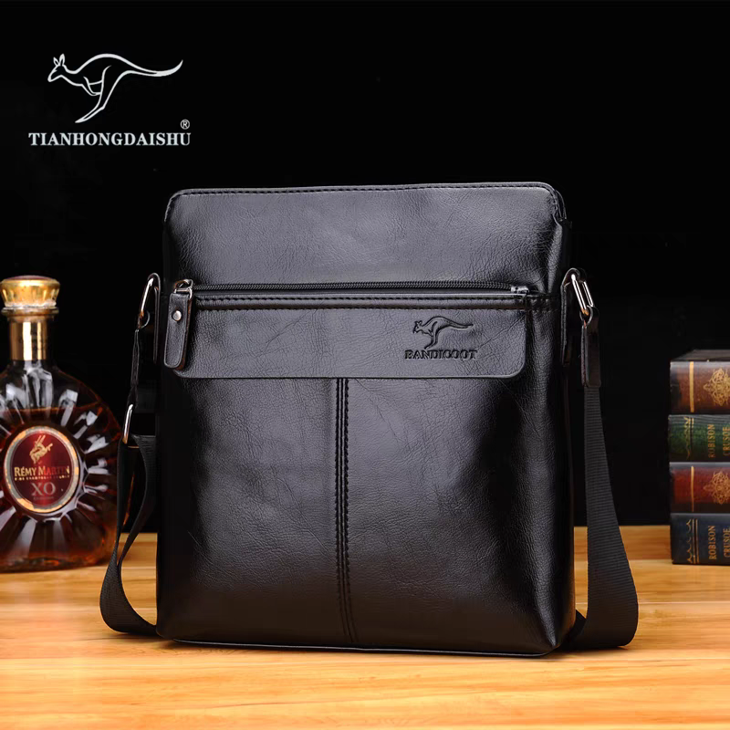 【帅桐袋鼠】小背包男新款品牌男士单肩包高端公文包休闲斜挎包