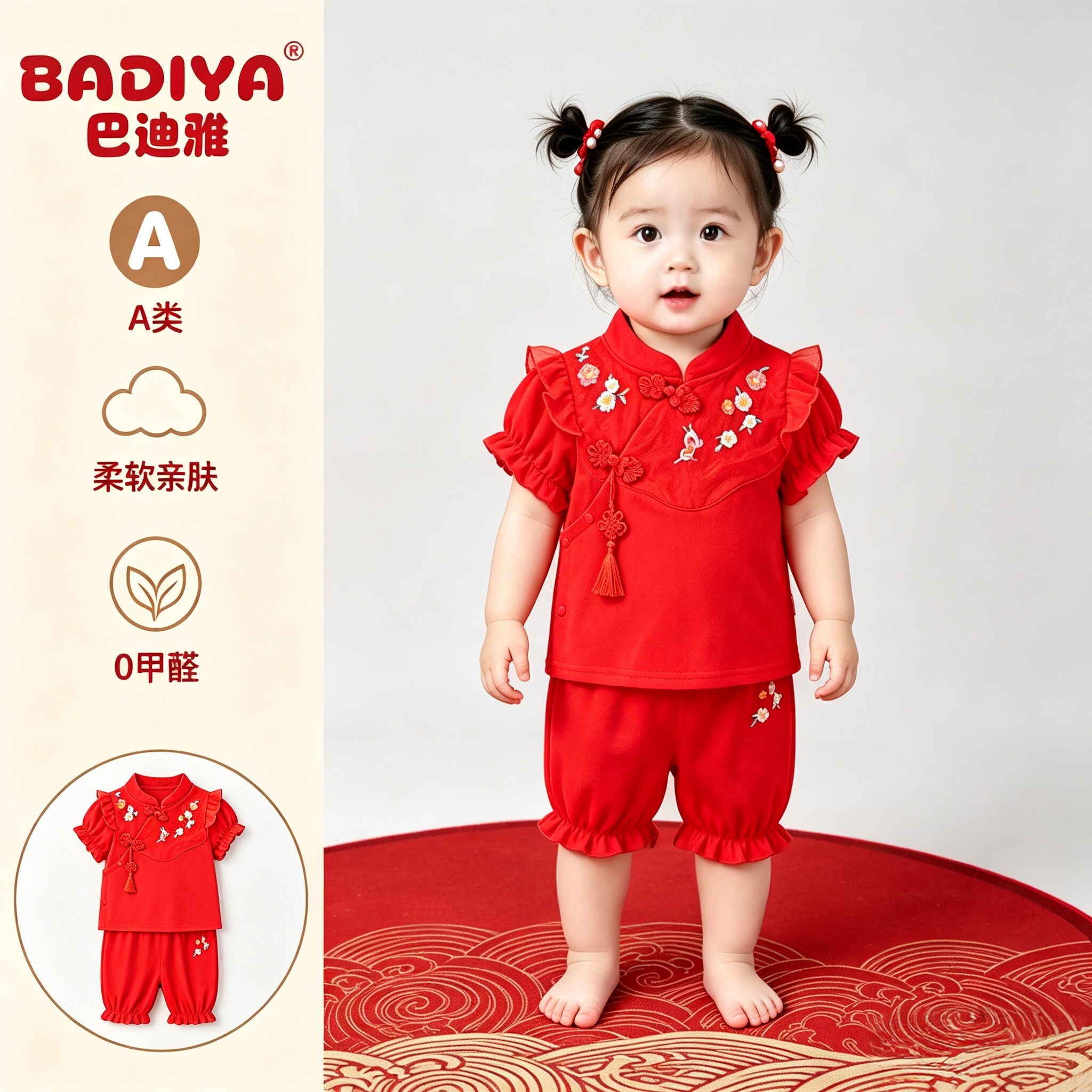 周岁礼服女宝宝夏季端午节衣服图片