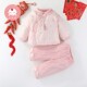 婴儿分体套装 夹棉加厚抓周岁宴礼服秋冬季 中式 女宝宝百天衣服冬装