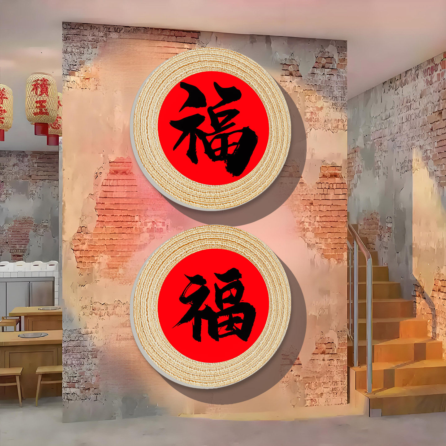 饭店火锅网红复古怀旧中式福字立体墙贴餐厅客厅装饰贴福文化墙贴,家居饰品,软装墙贴,淘宝优惠券,粉丝福利购,淘宝优惠卷