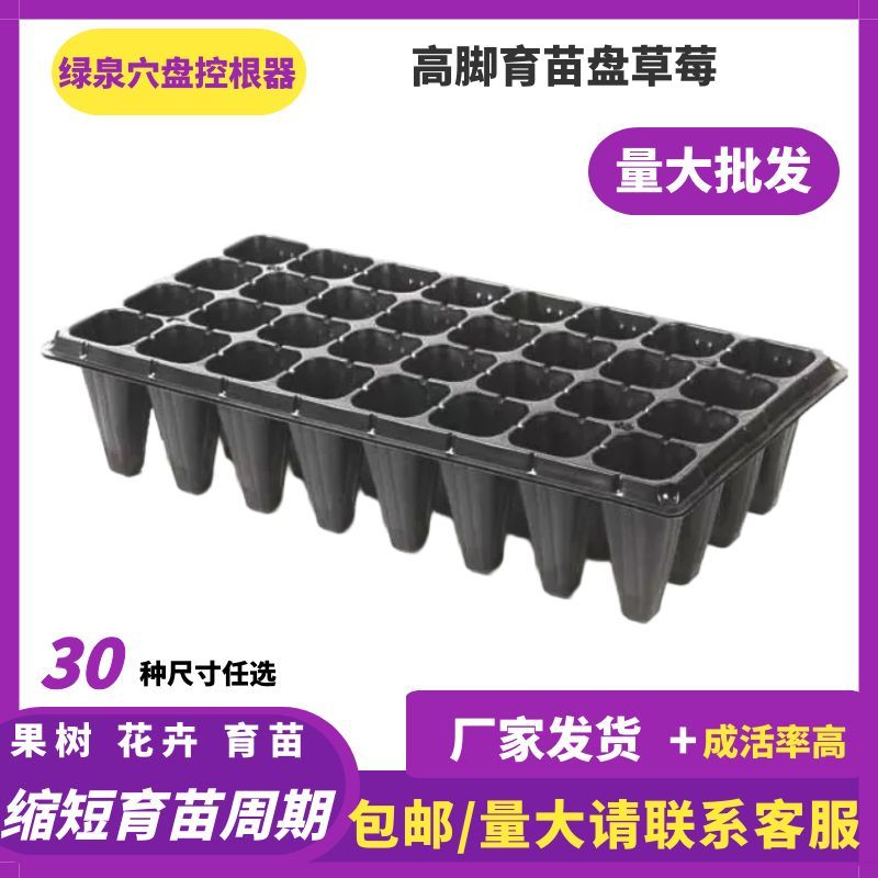 高脚育苗盘草莓月季樱桃林木加深加厚穴盘21孔32孔5072营养育苗杯