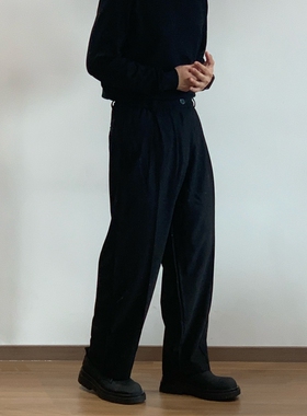 X1617 春秋夏新款百搭舒适纯色直筒休闲裤显高显瘦宽松垂感西裤男