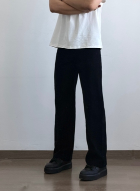 X1617  日系新款宽松百搭纯色直筒裤垂感长裤休闲牛仔裤小个子男