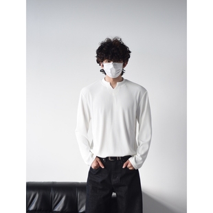 秋冬新款 修身 街头潮流美式 打底衫 卫衣上衣W487 螺纹V领长袖 X1617