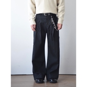 美式 cleanfit高街宽松垂感直筒裤 阔腿休闲裤 X1617 条纹西裤 男C920