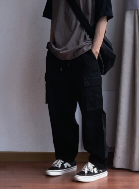 X1617 2024新款春秋日系百搭工装休闲裤男女情侣【岛羊推荐】