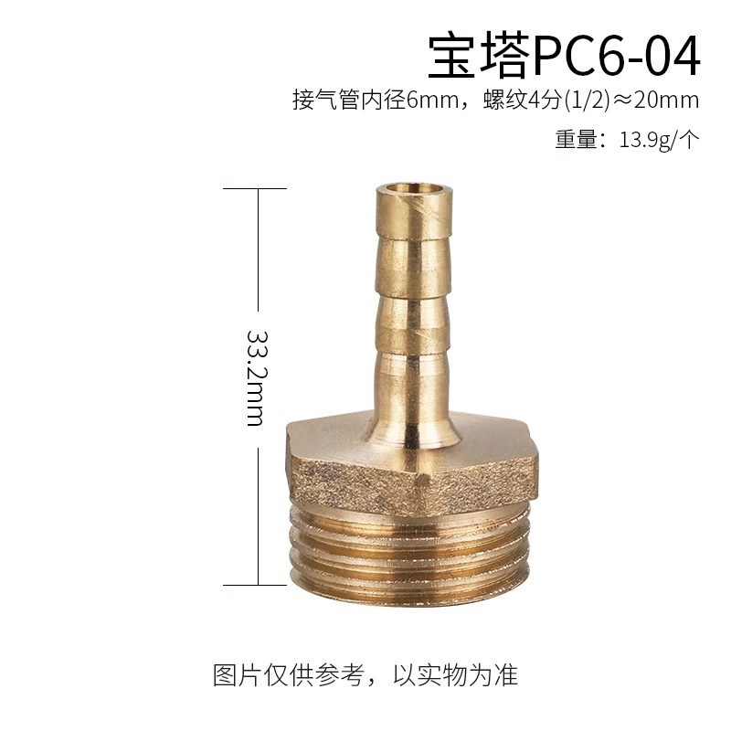 气动宝塔接头格林外丝PC内丝PCF螺纹直通外丝外L牙内螺纹8-02 03m