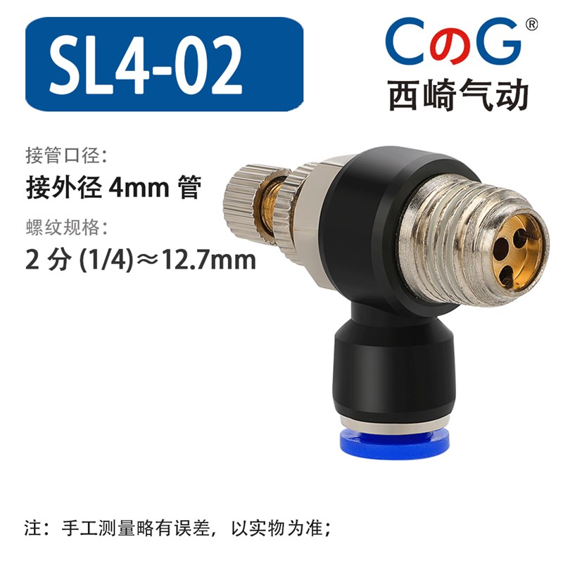 单向调速SL6-01节流阀SqL8-02接头 SL4-M5快速SL10-02气动接头