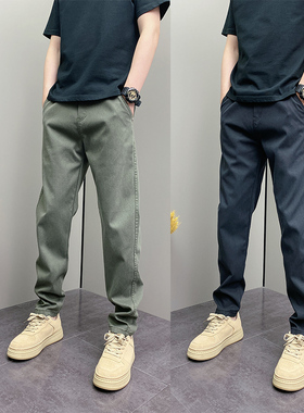 2026年春夏潮流韩版痞帅直筒修身小脚裤青年男士美式ins休闲裤子