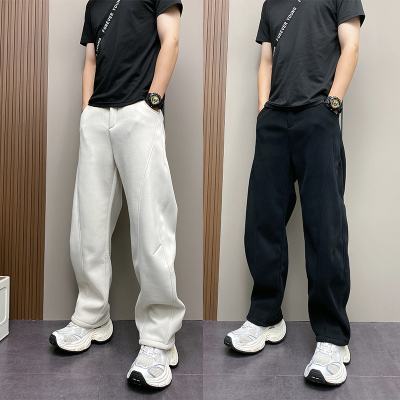 简约韩版设计加绒休闲裤