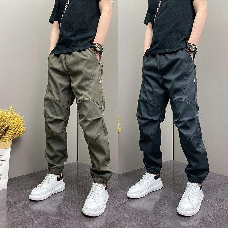 2026年春秋季潮流韩版束脚纯色青年男士宽松哈伦休闲束脚工装裤子
