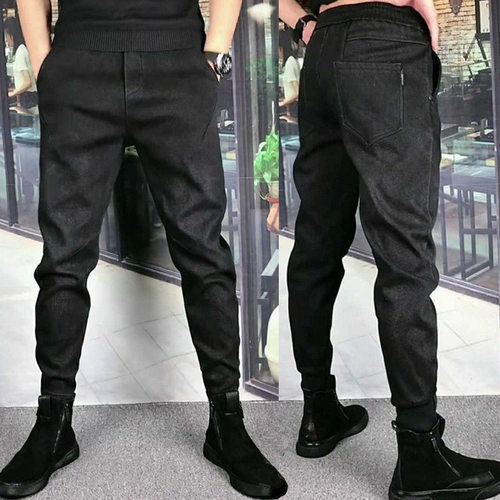 束脚裤青年潮流韩版修身牛仔裤子