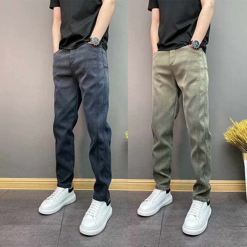 春季美式潮流机能风直筒长裤