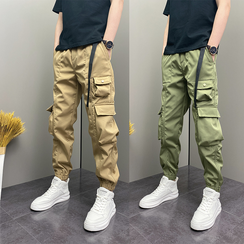 加绒男士潮流大口袋束脚工装裤