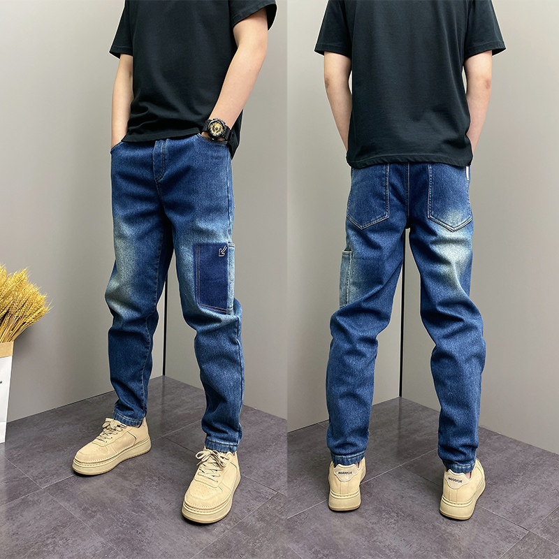 加绒牛仔裤男士2026秋冬新款潮牌水洗复古休闲裤青少年宽松小脚裤