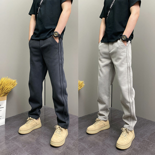 直筒卫裤 秋冬时尚 潮流百搭黑色休闲裤 宽松阔腿裤 裤 运动长裤 子男士