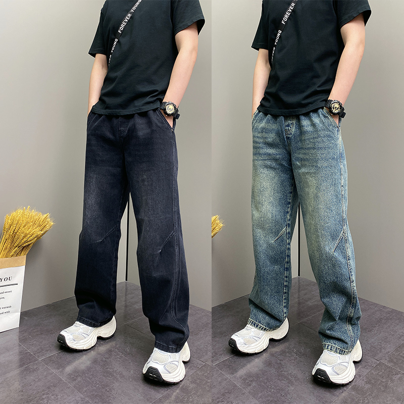 户外韩版个性磨白牛仔裤