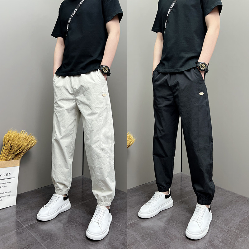 2026年夏季薄款潮牌韩版青年男士宽松哈伦束脚休闲户外休闲裤子男