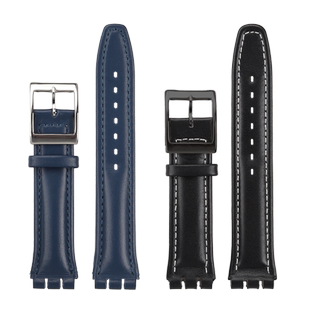 ADH适配Swatch斯沃琪Irony YAS100G YIS402真皮手表带平纹17 19mm