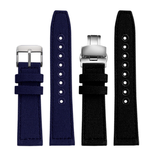 22mm通用快拆帆布手表带男适配精工卡西欧阿玛尼腕带针扣蝴蝶扣男