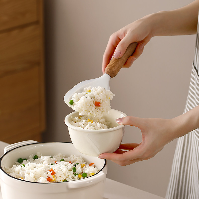 fasola可立式硅胶饭勺家用食品级不粘米饭电饭煲打饭盛饭勺子铲子
