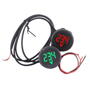 DC4-100V直流数字电压表头LED数显圆形两线防水电压表带反接保护