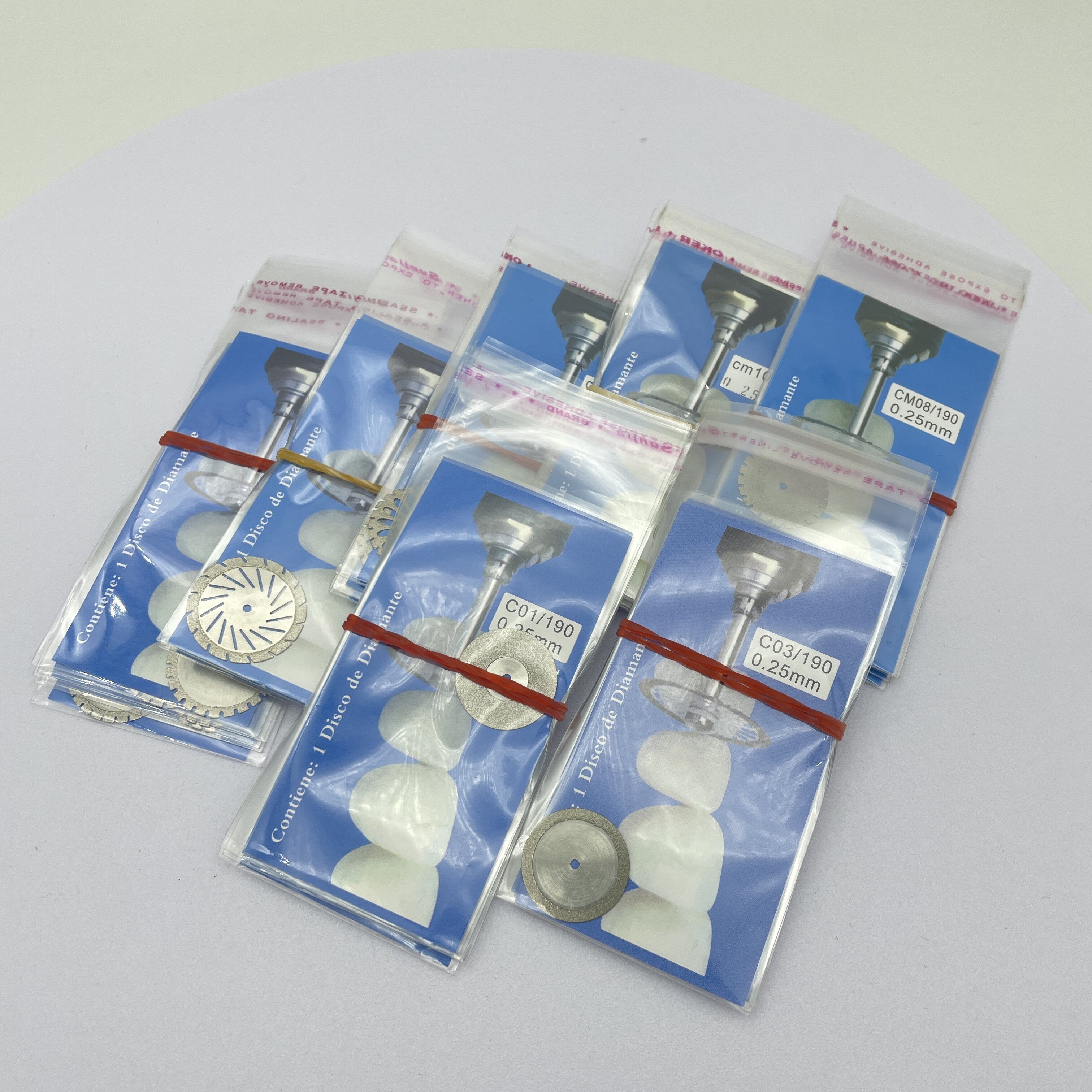 牙科金刚砂车片 沙片切割片 超薄金钢沙砂片 磨片 夹石针齿科耗材图片