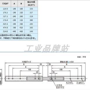 C-SRXY27200/250/300/350/400/450/500 碳钢三节抽屉滑轨导轨