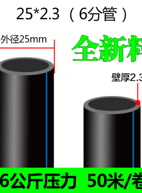 pe管饮用水自来水管硬管20管材25 32 50盘管63地下灌溉黑色给水管