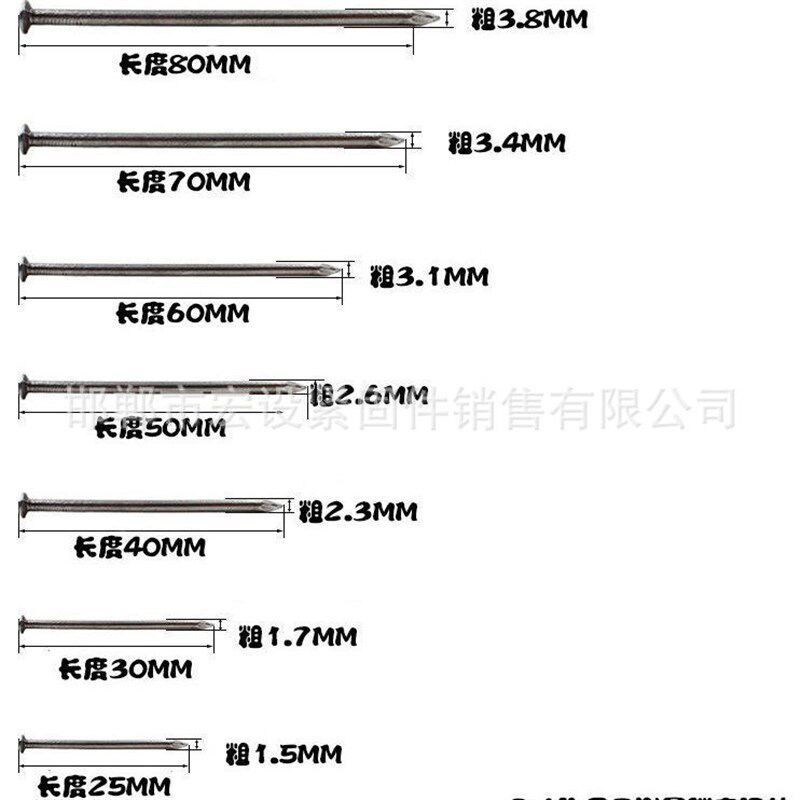 铁钉园钉洋钉建筑用钉木钉家用小细铁钉木工钉1寸2寸3寸4寸木板钉