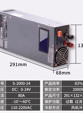 常州数显可调大功率开关电源12V24V36AV48v1500W2000W4000w直流设