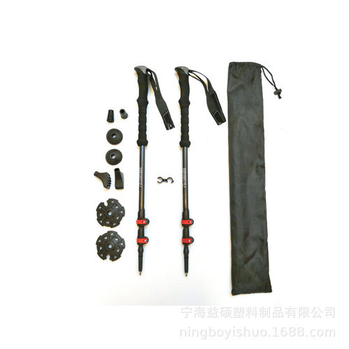 BlackMarker3K EVA手柄户外超轻外锁三节伸缩登山杖徒步手杖